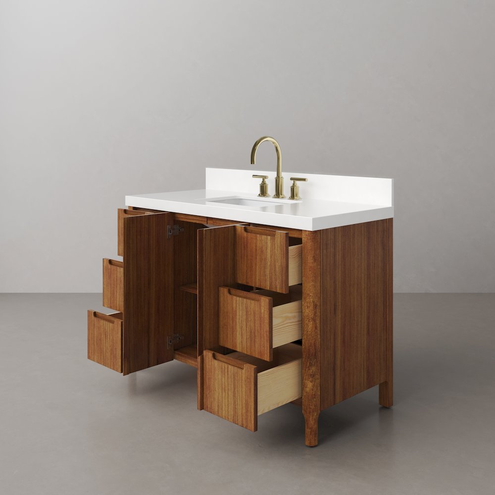 Sequoia 48 In. Single Sink Whitebrook Quartz Countertop Bath Vanity. Picture 7