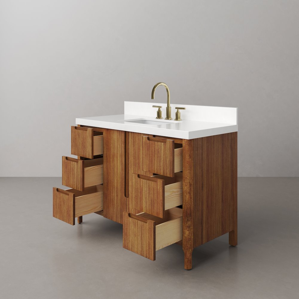 Sequoia 48 In. Single Sink Whitebrook Quartz Countertop Bath Vanity. Picture 6