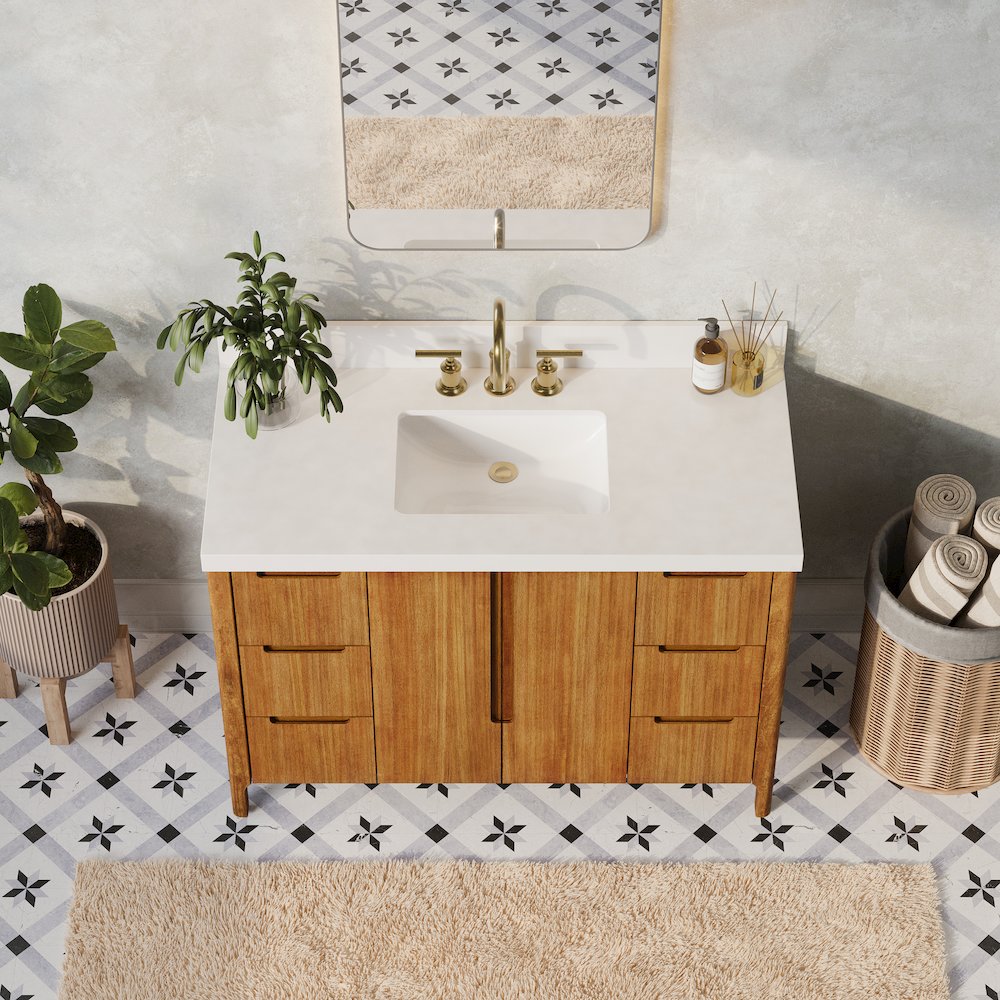 Sequoia 48 In. Single Sink Whitebrook Quartz Countertop Bath Vanity. Picture 16