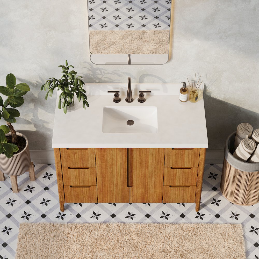 Sequoia 48 In. Single Sink Whitebrook Quartz Countertop Bath Vanity. Picture 16