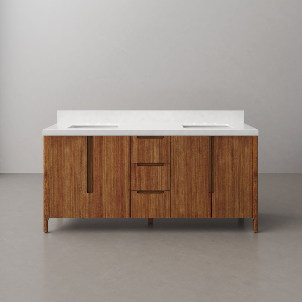 Sequoia 72 In. Double Sink Whitebrook Quartz Countertop Bath Vanity. Picture 3