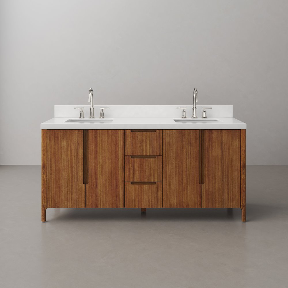 Sequoia 72 In. Double Sink Whitebrook Quartz Countertop Bath Vanity. Picture 1