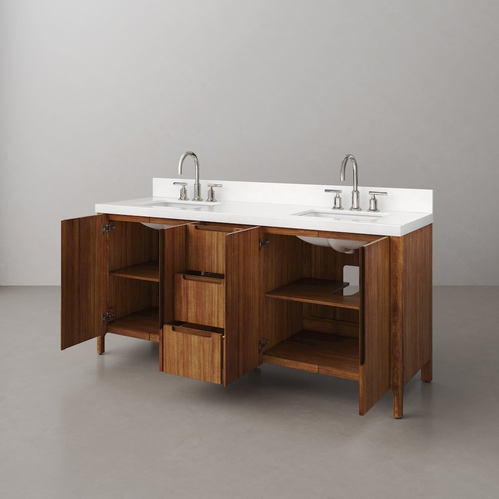 Sequoia 72 In. Double Sink Whitebrook Quartz Countertop Bath Vanity. Picture 7