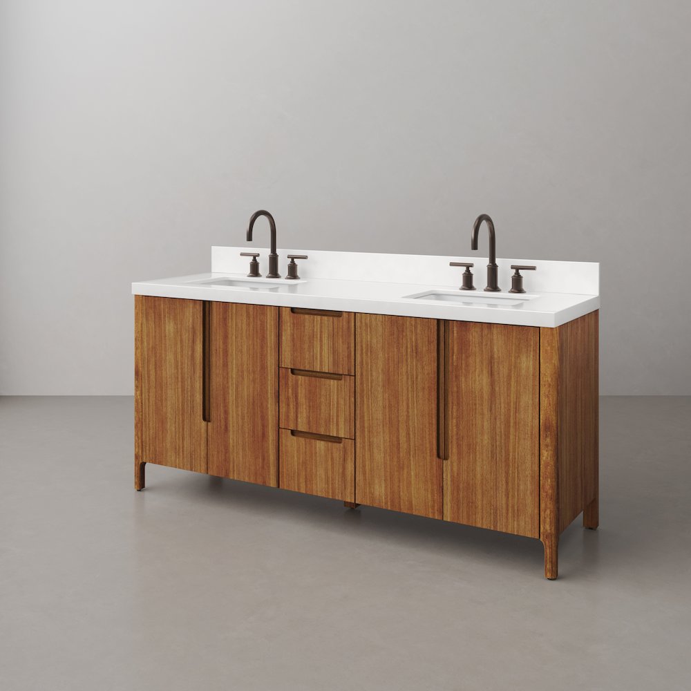 Sequoia 72 In. Double Sink Whitebrook Quartz Countertop Bath Vanity. Picture 3