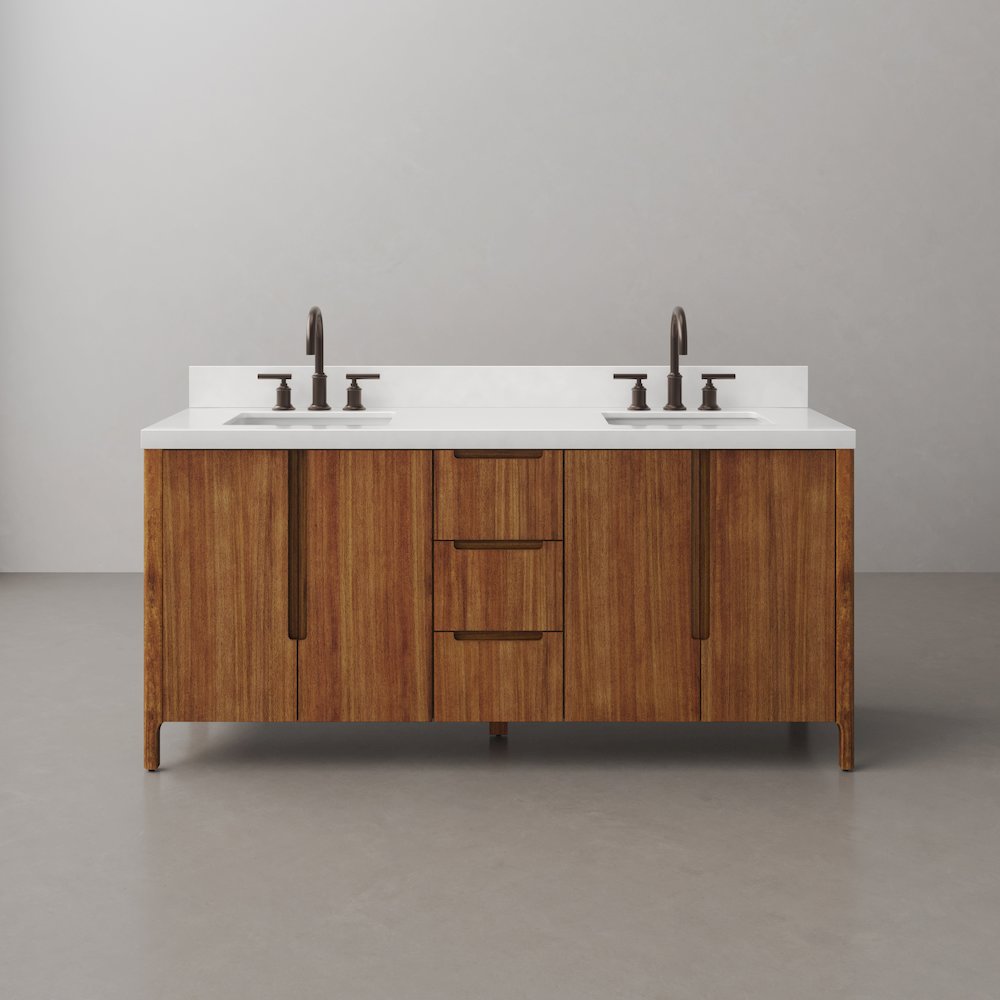 Sequoia 72 In. Double Sink Whitebrook Quartz Countertop Bath Vanity. Picture 1