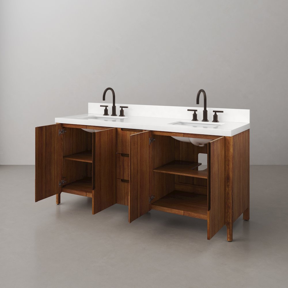 Sequoia 72 In. Double Sink Whitebrook Quartz Countertop Bath Vanity. Picture 5