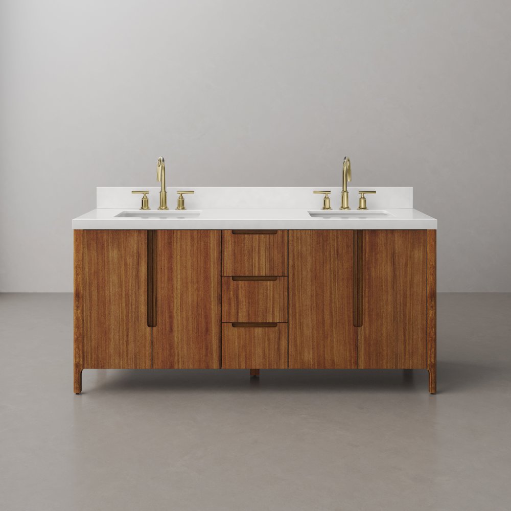 Sequoia 72 In. Double Sink Whitebrook Quartz Countertop Bath Vanity. Picture 1
