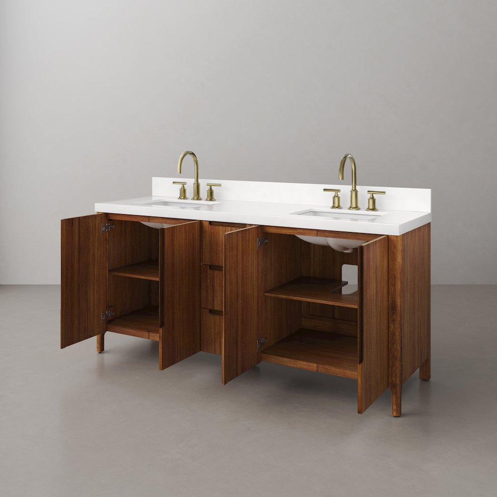Sequoia 72 In. Double Sink Whitebrook Quartz Countertop Bath Vanity. Picture 5