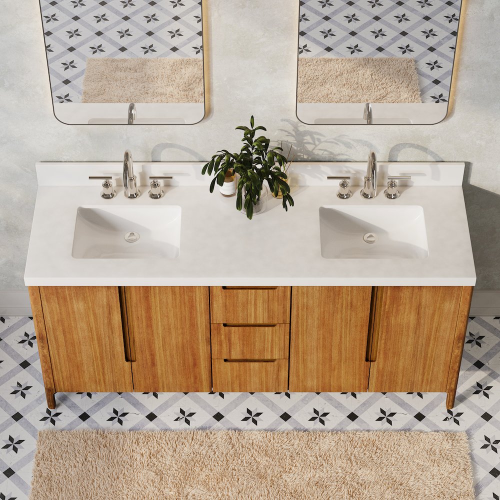 Sequoia 72 In. Double Sink Whitebrook Quartz Countertop Bath Vanity. Picture 9