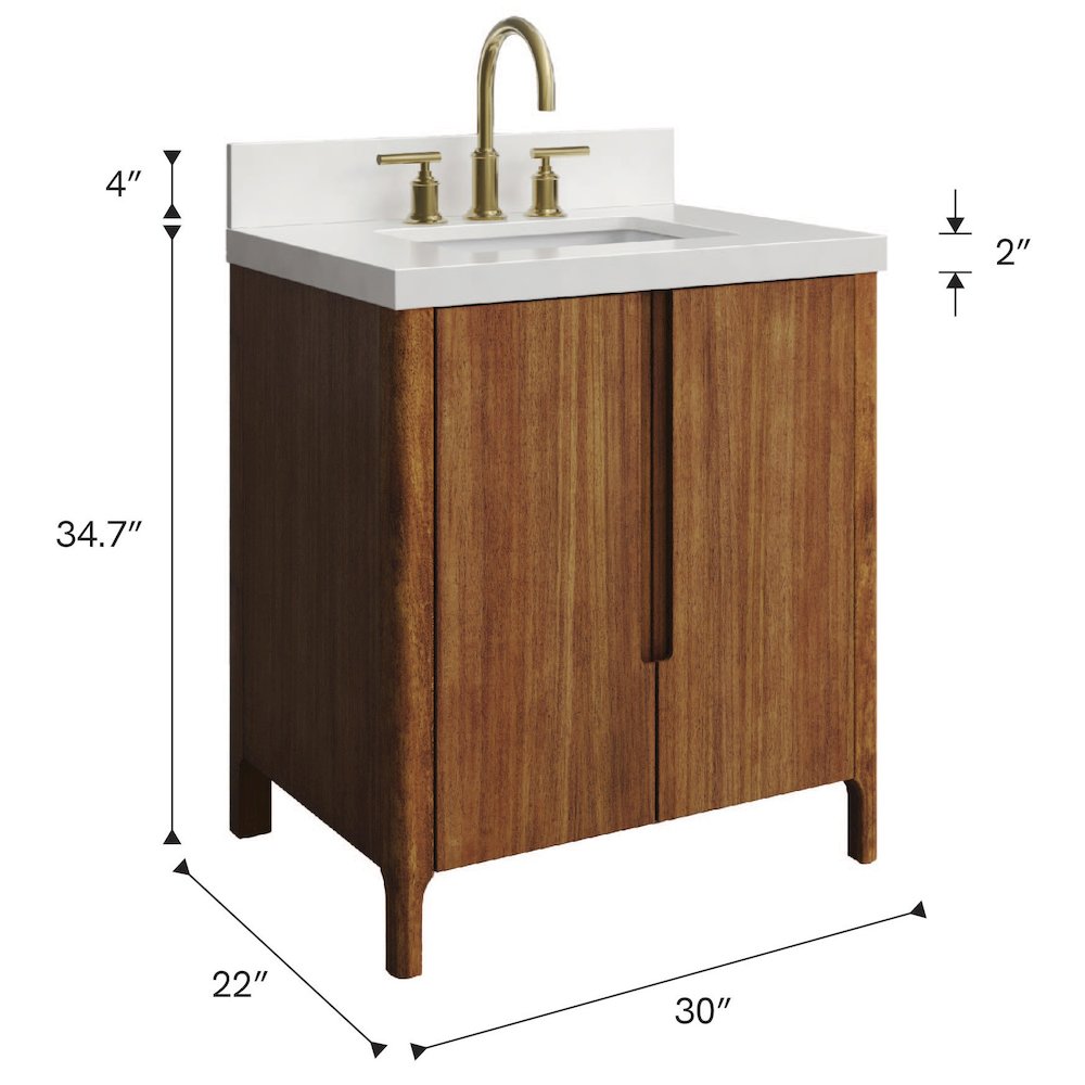 Sequoia 30 In. Single Sink Whitebrook Quartz Countertop Bath Vanity. Picture 20