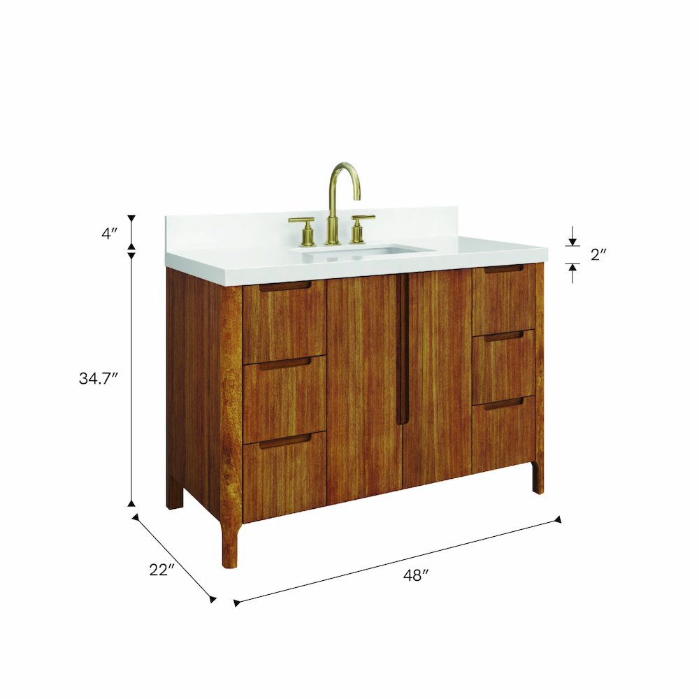 Sequoia 48 In. Single Sink Whitebrook Quartz Countertop Bath Vanity. Picture 20