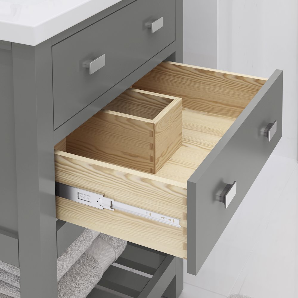 Viola 24 In. Integrated Ceramic Sink Top Vanity in Cashmere Grey. Picture 6