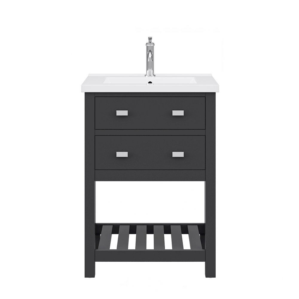 Viola 24 In. Integrated Ceramic Sink Top Vanity in Espresso. Picture 1