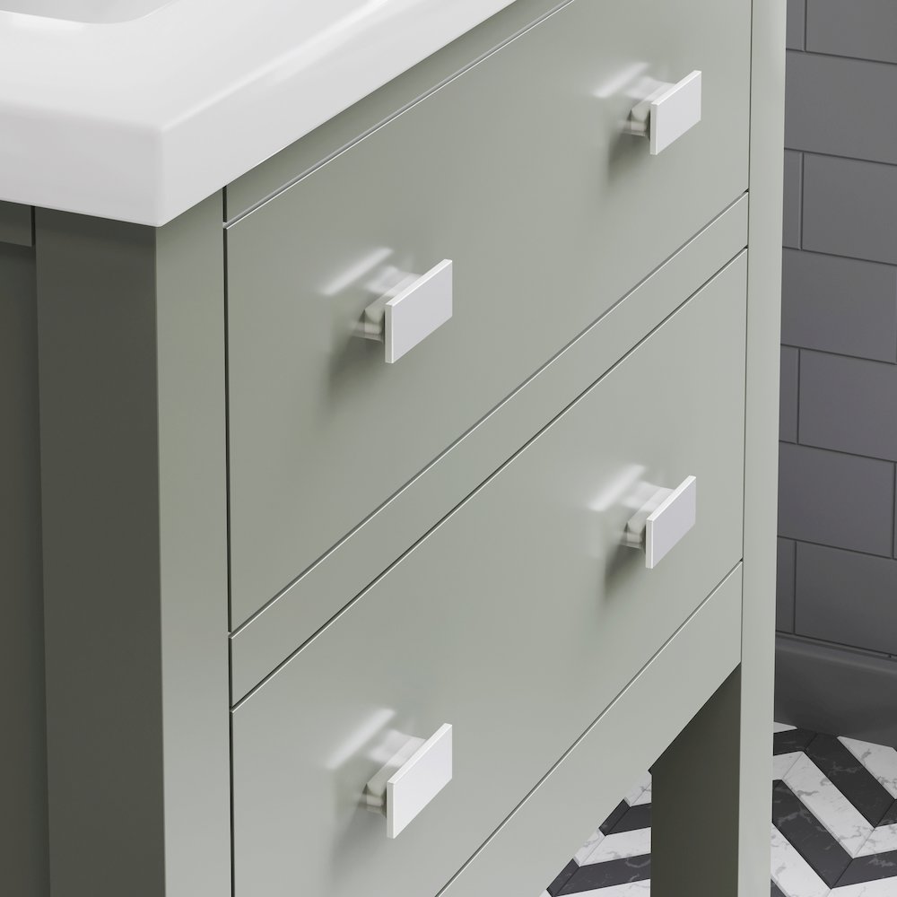 Viola 24 In. Integrated Ceramic Sink Top Vanity in Glacial Green. Picture 5