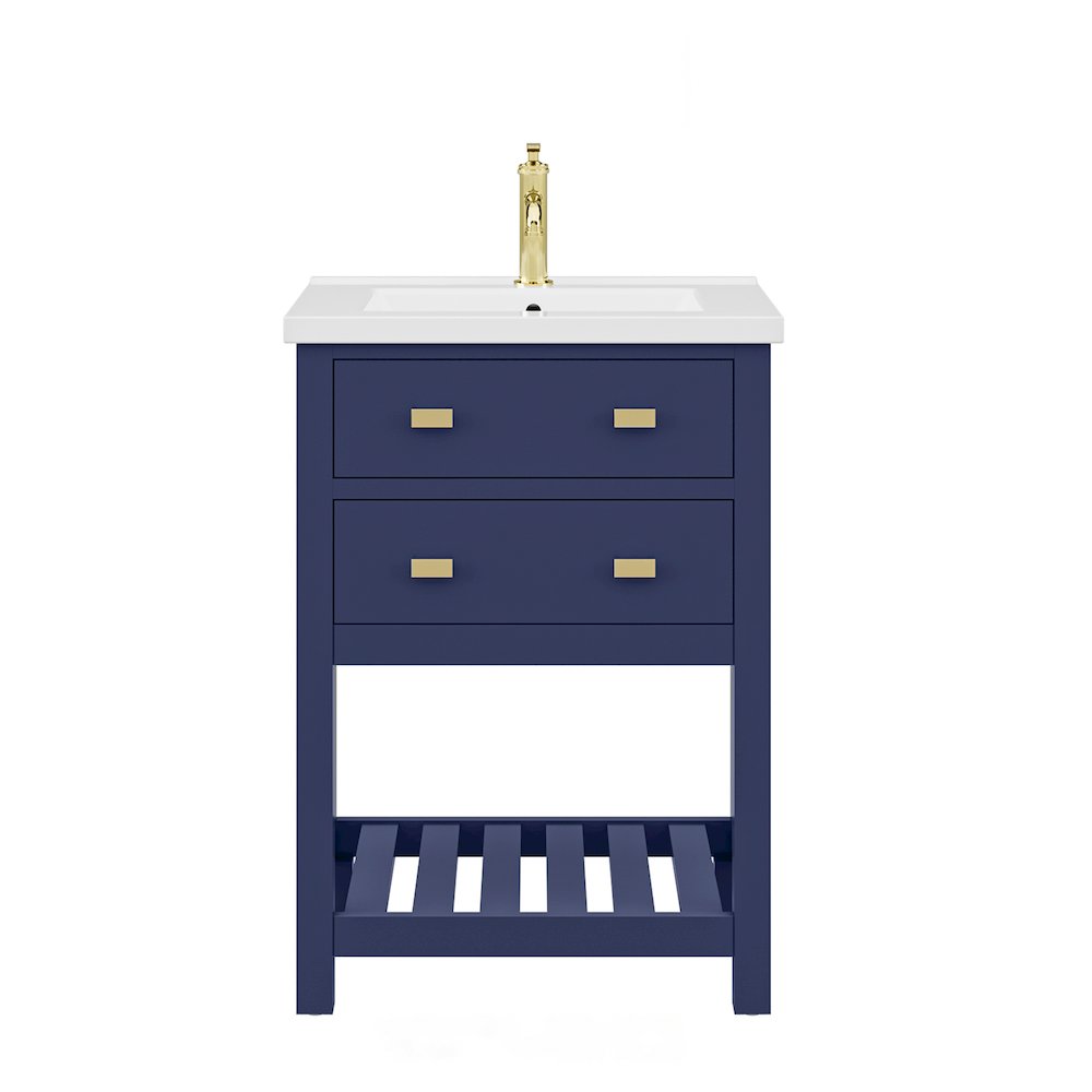 Viola 24 In. Integrated Ceramic Sink Top Vanity in Monarch Blue. Picture 1