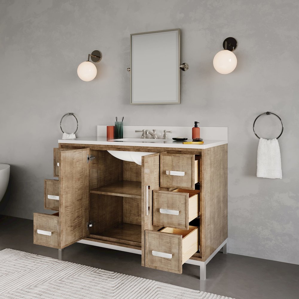 Westin 48 In. Single sink Whitebrook Quartz Countertop Bath Vanity. Picture 13