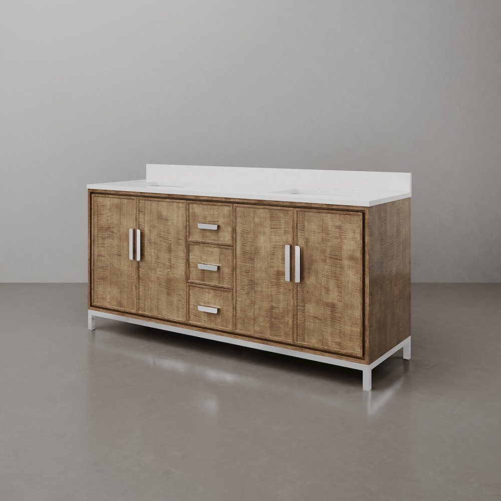 Westin 72 In. Double sink Whitebrook Quartz Countertop Bath Vanity. Picture 4