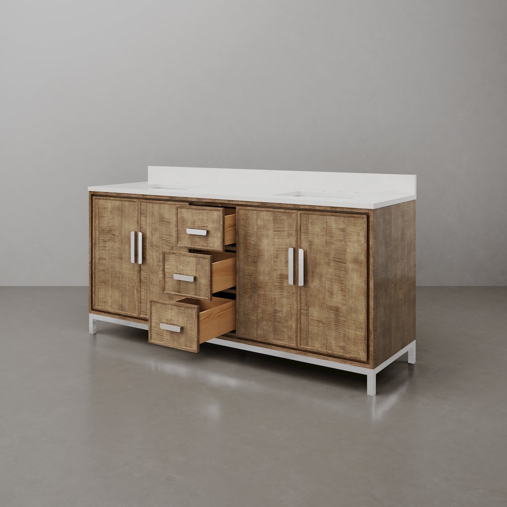 Westin 72 In. Double sink Whitebrook Quartz Countertop Bath Vanity. Picture 5