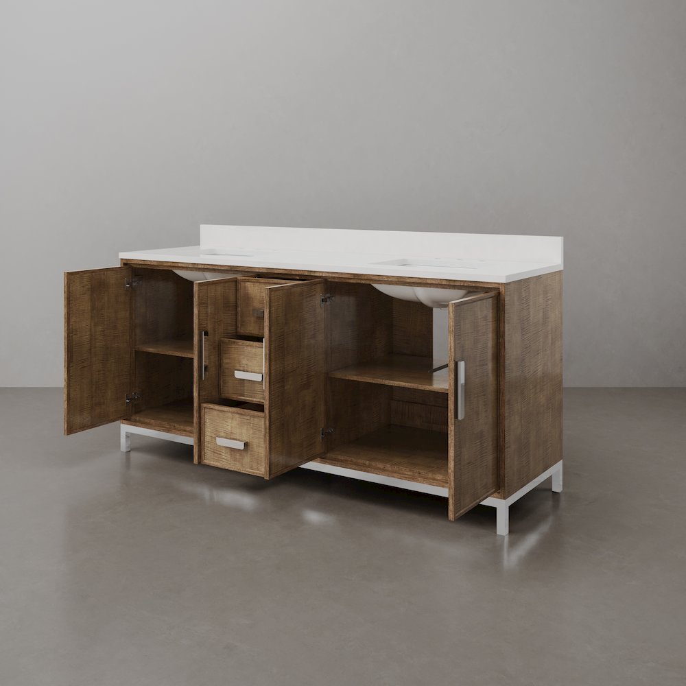 Westin 72 In. Double sink Whitebrook Quartz Countertop Bath Vanity. Picture 7