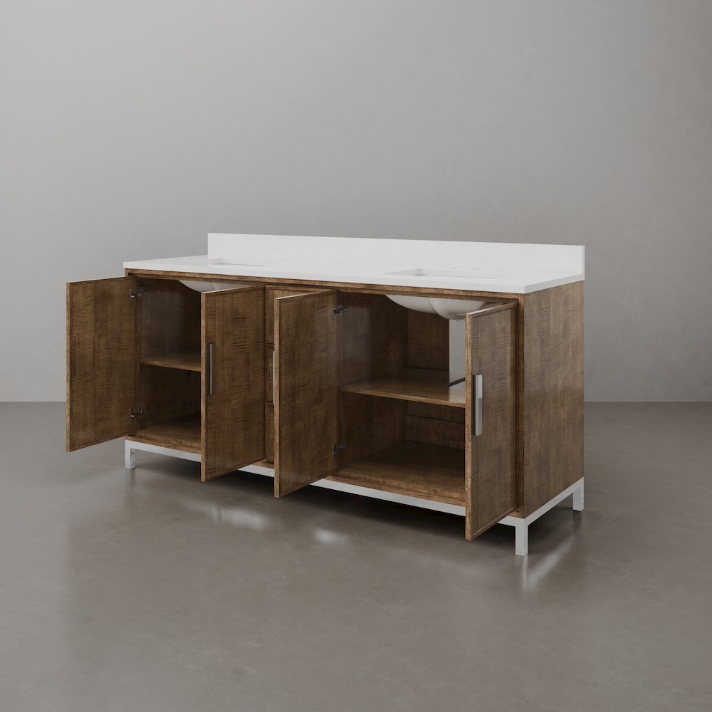 Westin 72 In. Double sink Whitebrook Quartz Countertop Bath Vanity. Picture 6