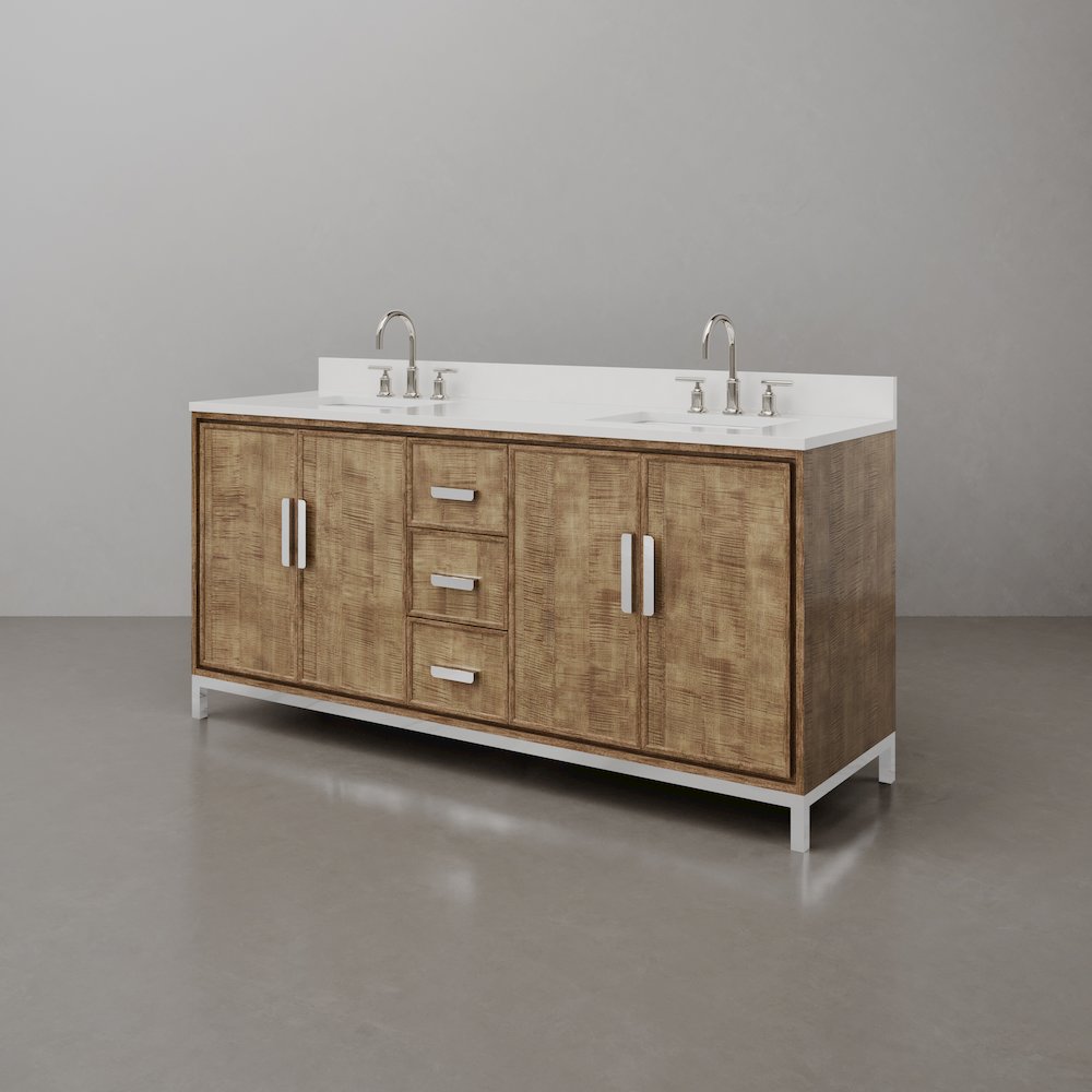 Westin 72 In. Double sink Whitebrook Quartz Countertop Bath Vanity. Picture 4
