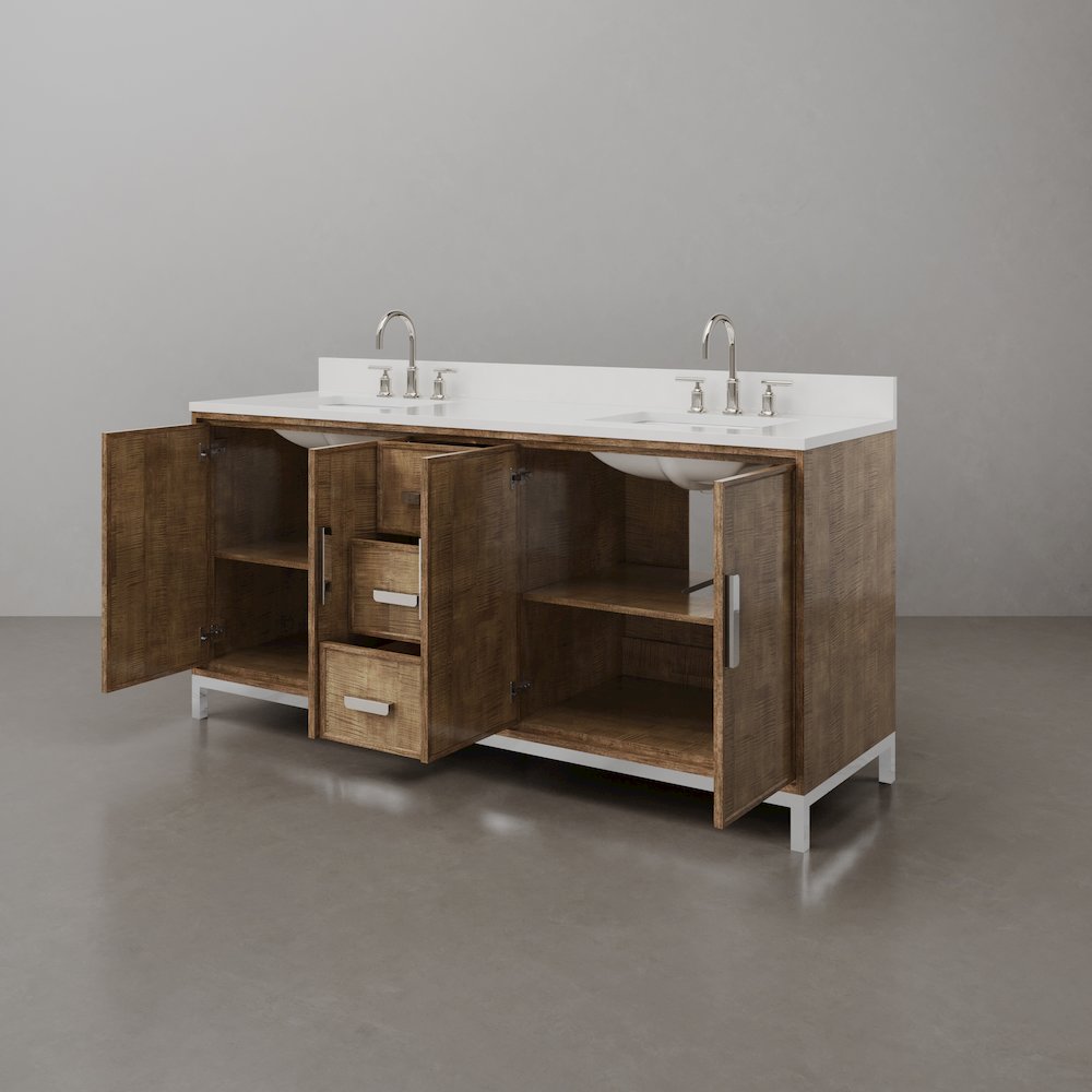 Westin 72 In. Double sink Whitebrook Quartz Countertop Bath Vanity. Picture 7