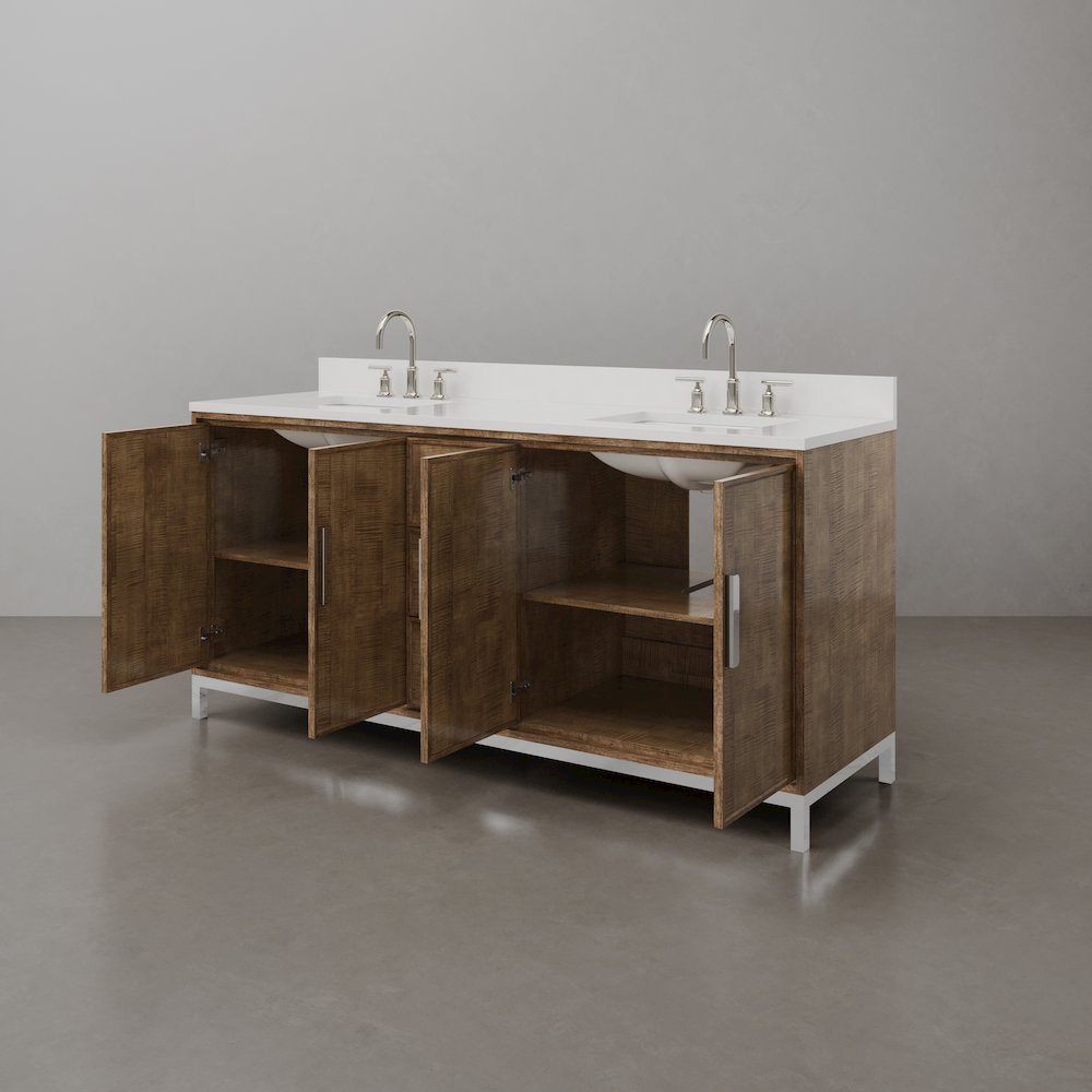 Westin 72 In. Double sink Whitebrook Quartz Countertop Bath Vanity. Picture 6
