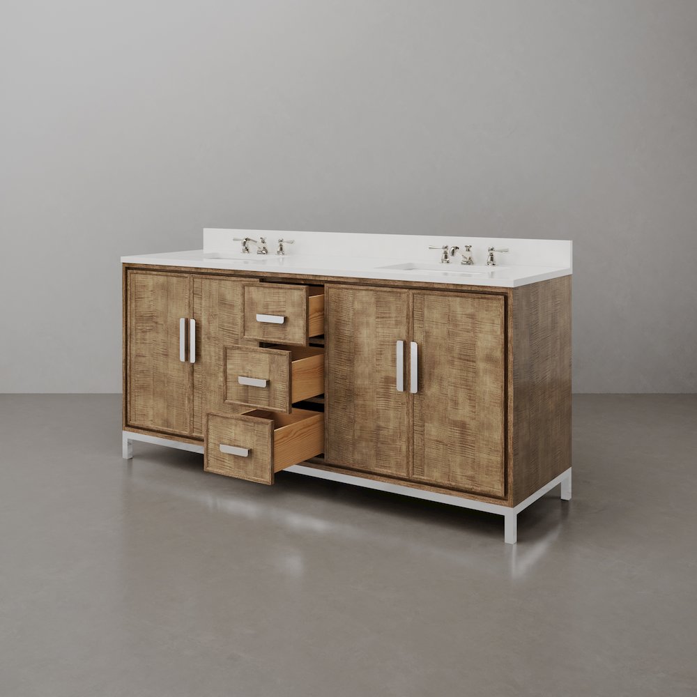 Westin 72 In. Double sink Whitebrook Quartz Countertop Bath Vanity. Picture 5