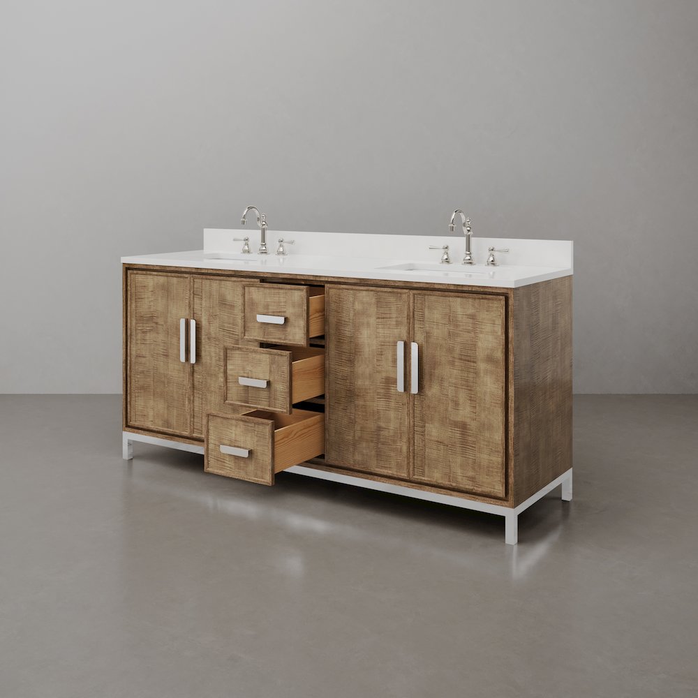 Westin 72 In. Double sink Whitebrook Quartz Countertop Bath Vanity. Picture 5