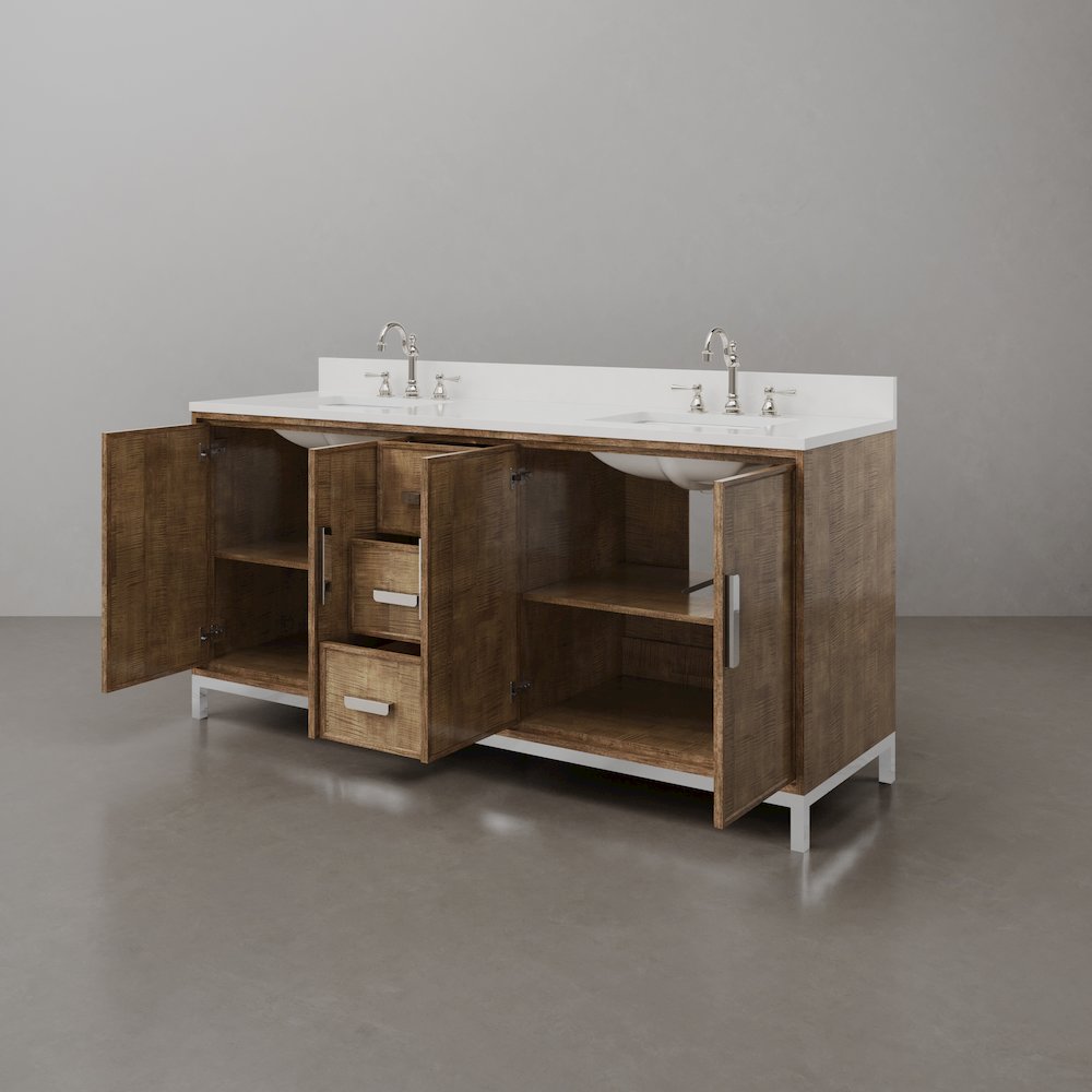 Westin 72 In. Double sink Whitebrook Quartz Countertop Bath Vanity. Picture 7