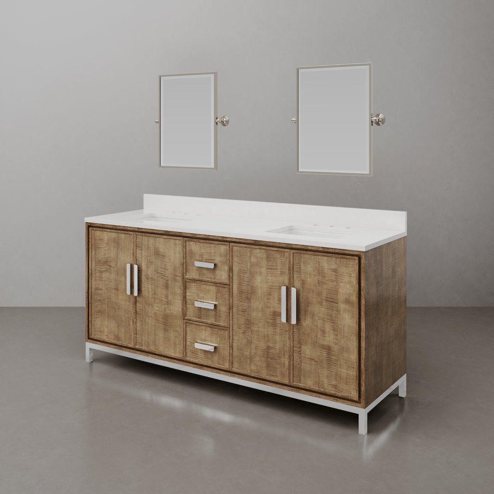 Westin 72 In. Double sink Whitebrook Quartz Countertop Bath Vanity. Picture 4