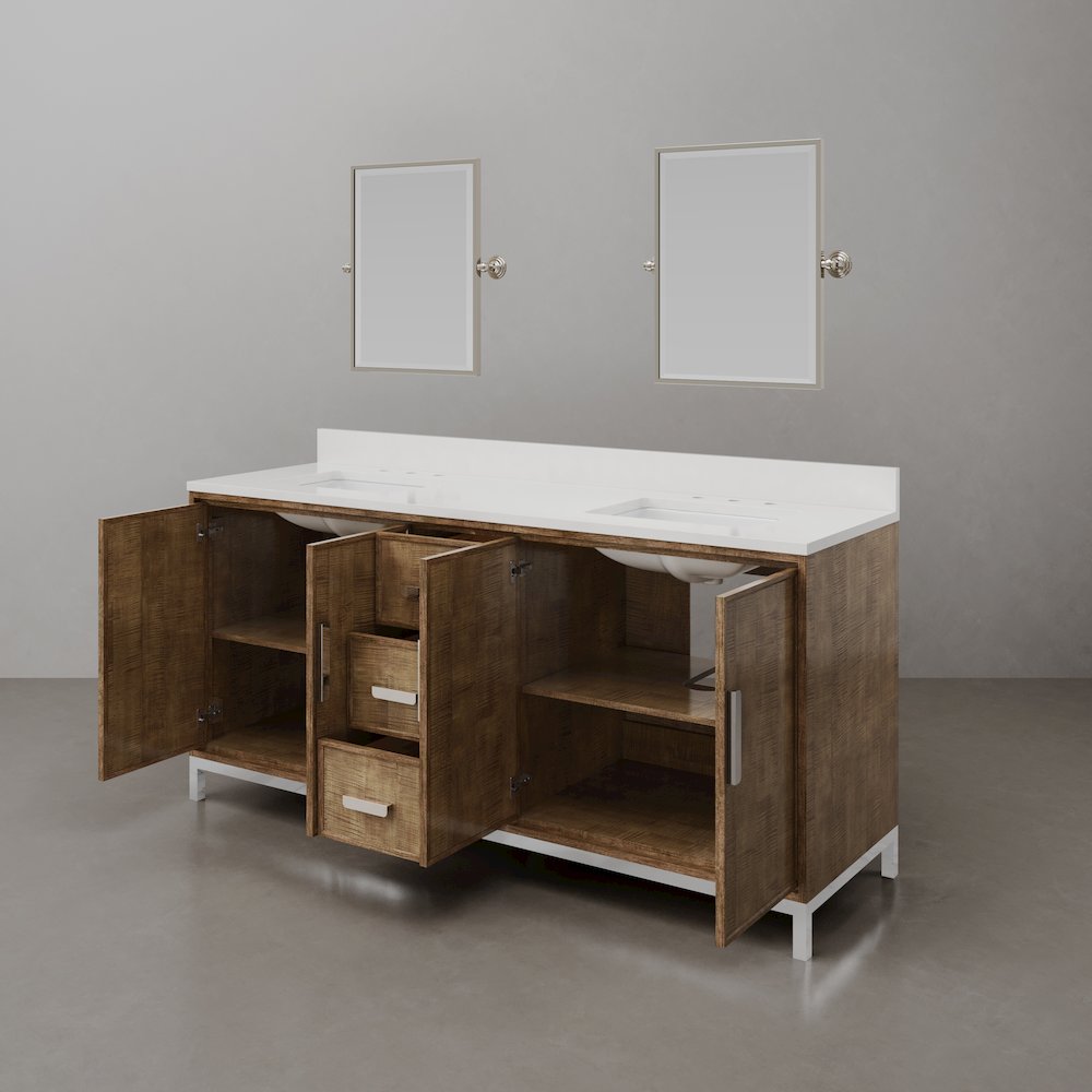 Westin 72 In. Double sink Whitebrook Quartz Countertop Bath Vanity. Picture 7