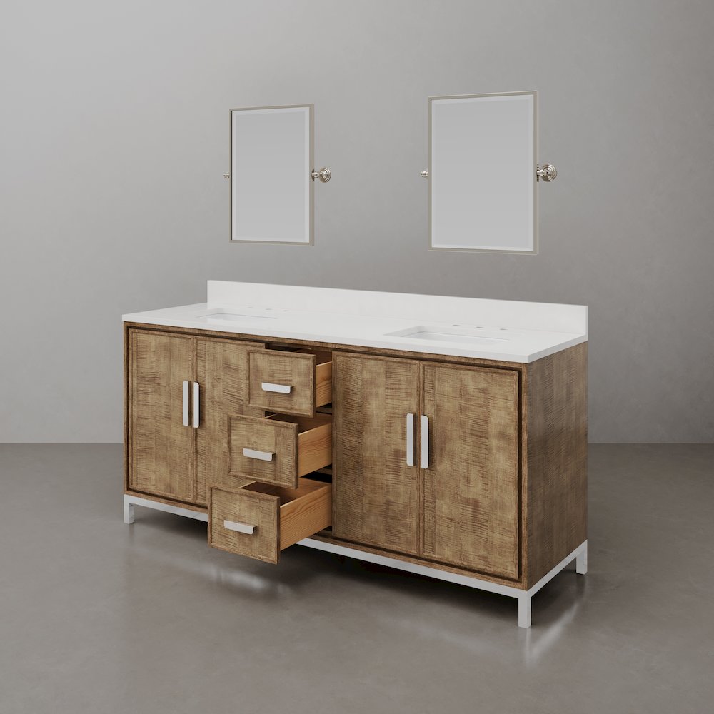 Westin 72 In. Double sink Whitebrook Quartz Countertop Bath Vanity. Picture 5