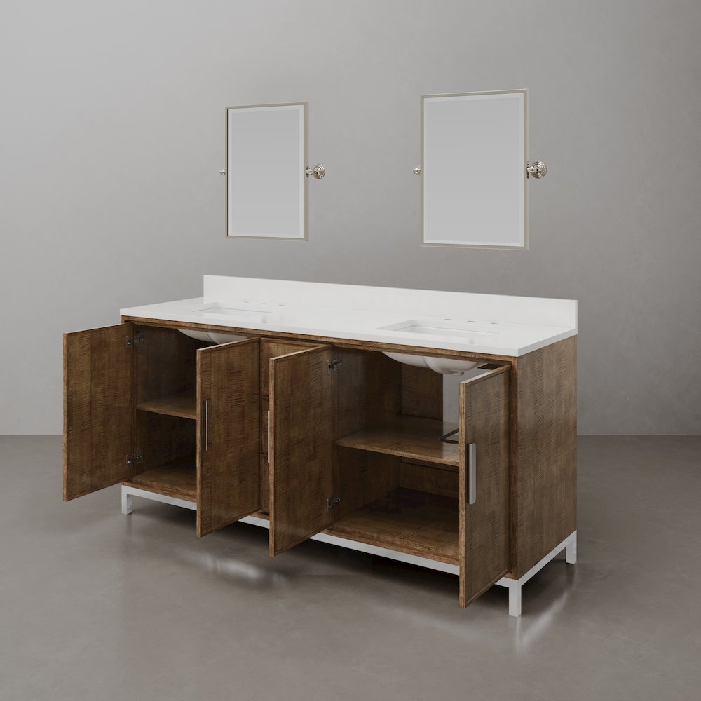 Westin 72 In. Double sink Whitebrook Quartz Countertop Bath Vanity. Picture 6
