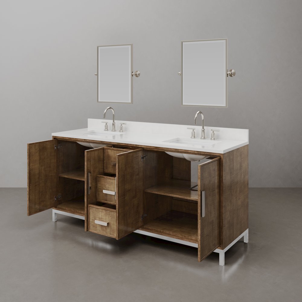 Westin 72 In. Double sink Whitebrook Quartz Countertop Bath Vanity. Picture 7