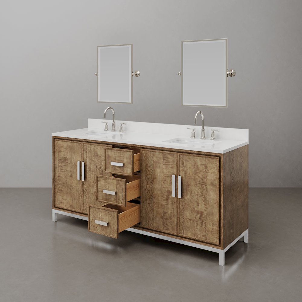 Westin 72 In. Double sink Whitebrook Quartz Countertop Bath Vanity. Picture 5