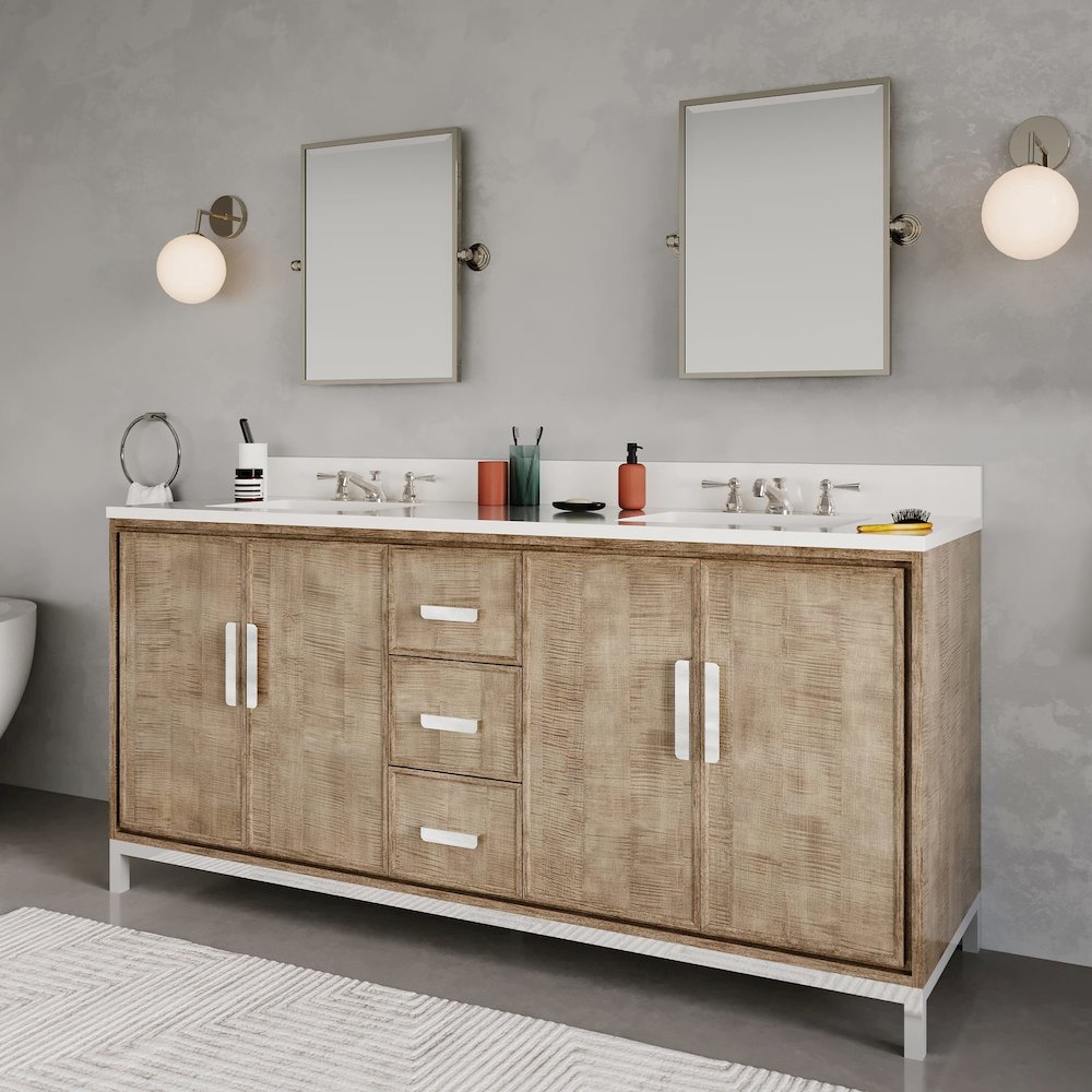 Westin 72 In. Double sink Whitebrook Quartz Countertop Bath Vanity. Picture 10