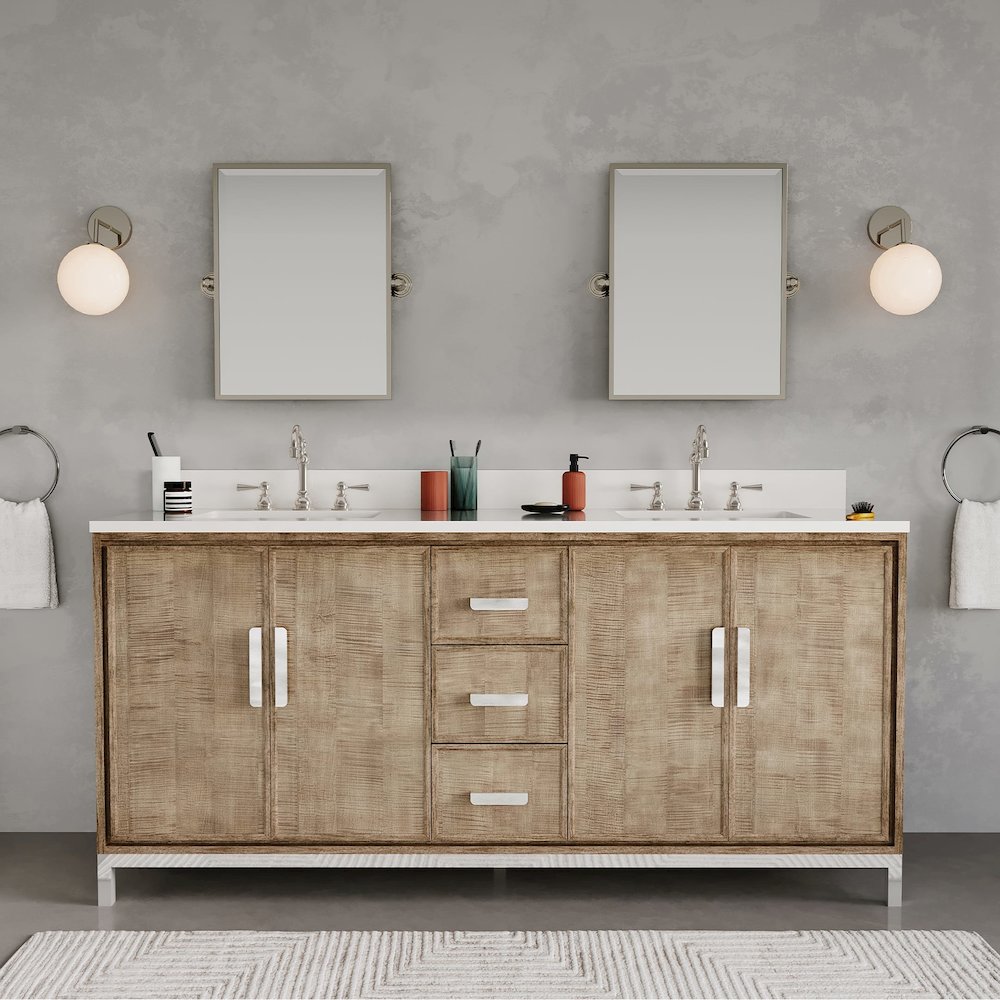 Westin 72 In. Double sink Whitebrook Quartz Countertop Bath Vanity. Picture 2
