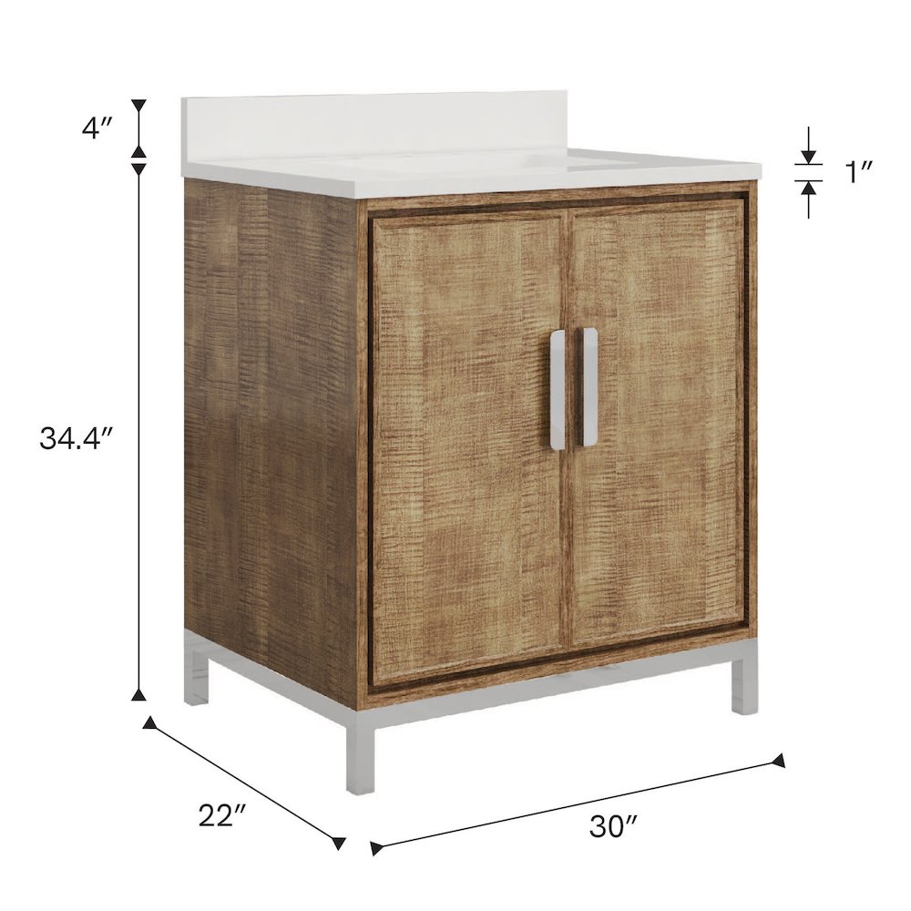 Westin 30 In. Single Sink Whitebrook Quartz Countertop Bath Vanity. Picture 19