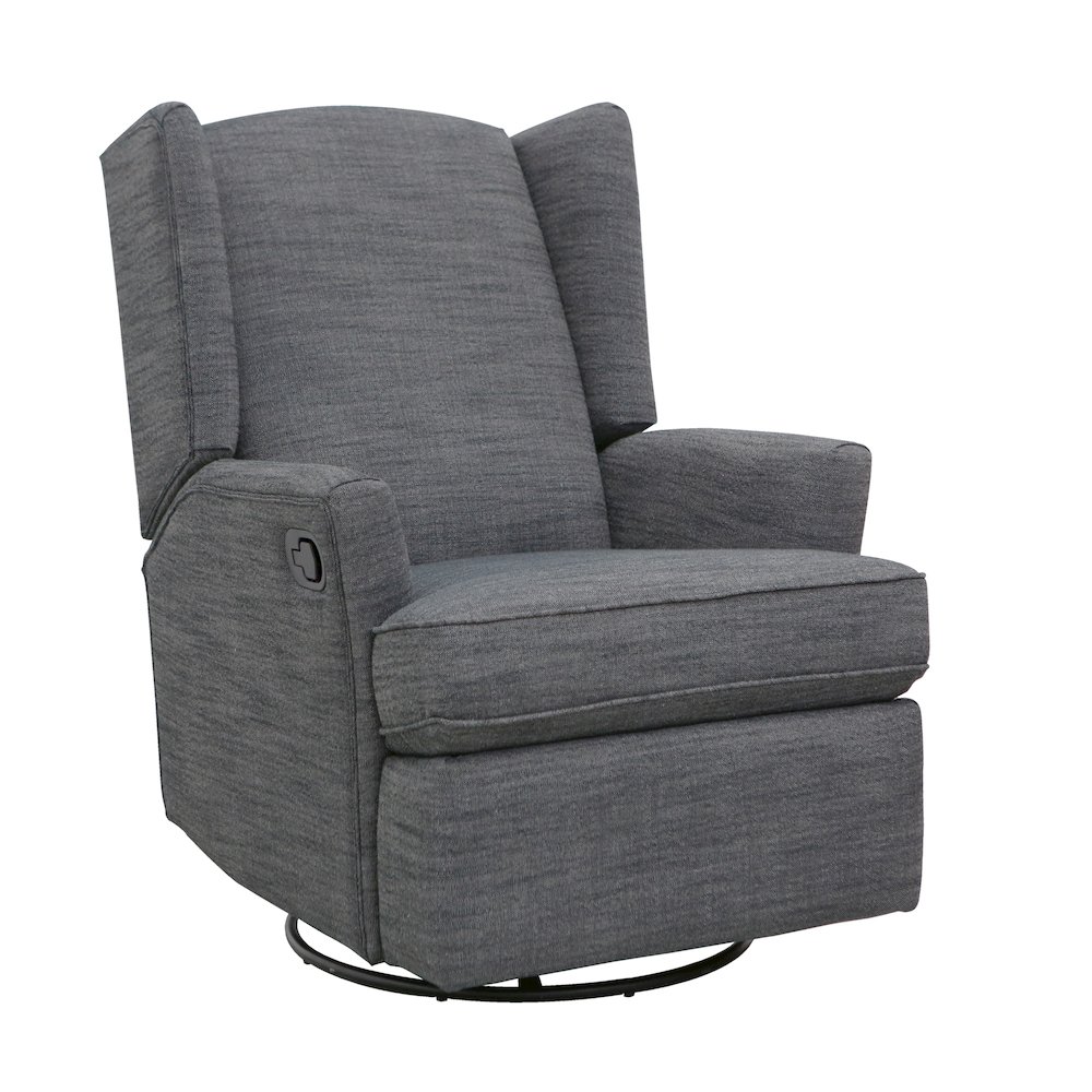 Hemingway Wingback Recliner in Dark Grey. Picture 1