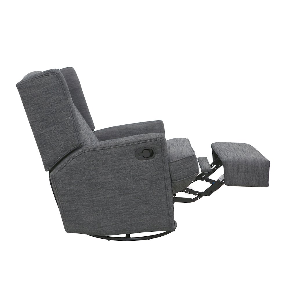 Hemingway Wingback Recliner in Dark Grey. Picture 4