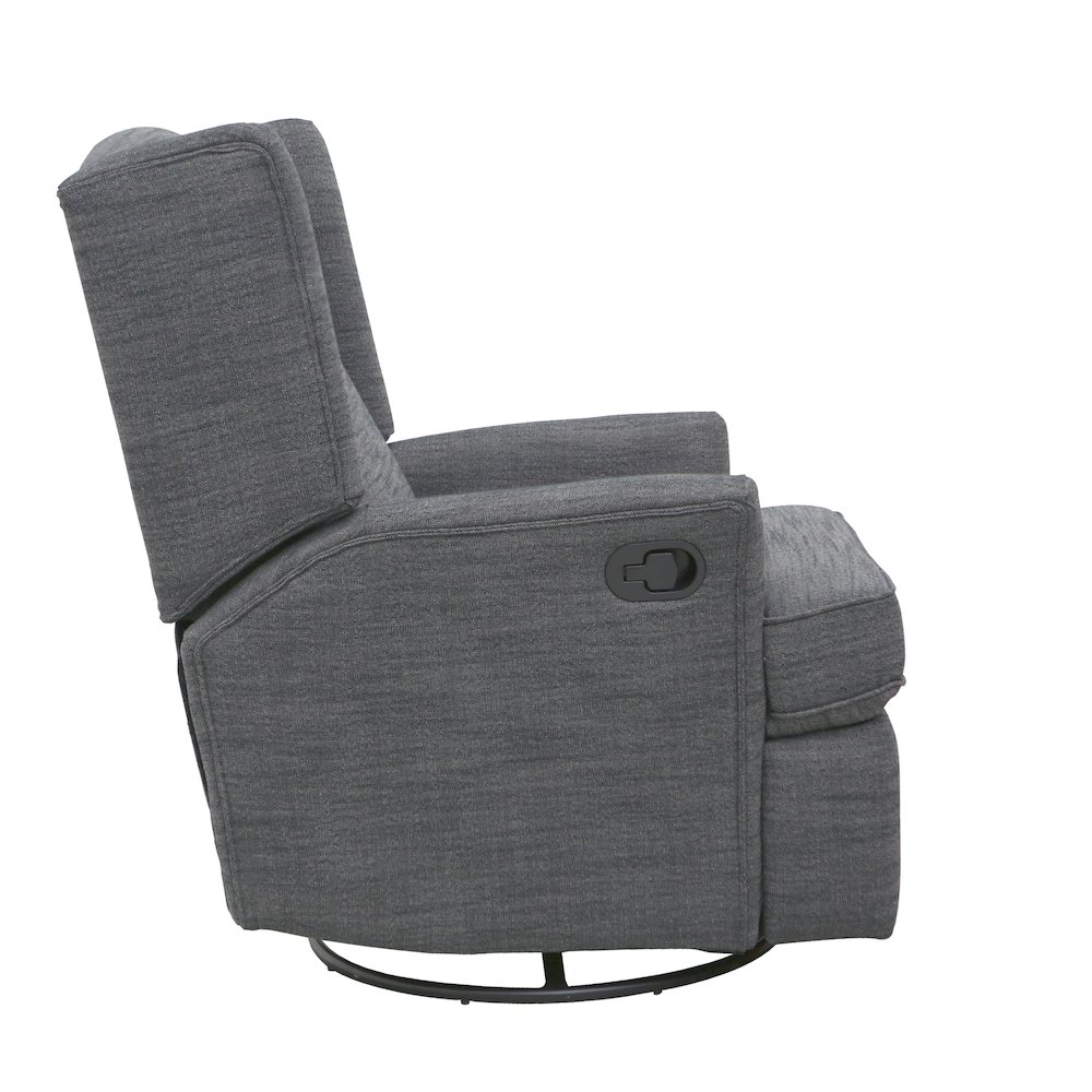 Hemingway Wingback Recliner in Dark Grey. Picture 2