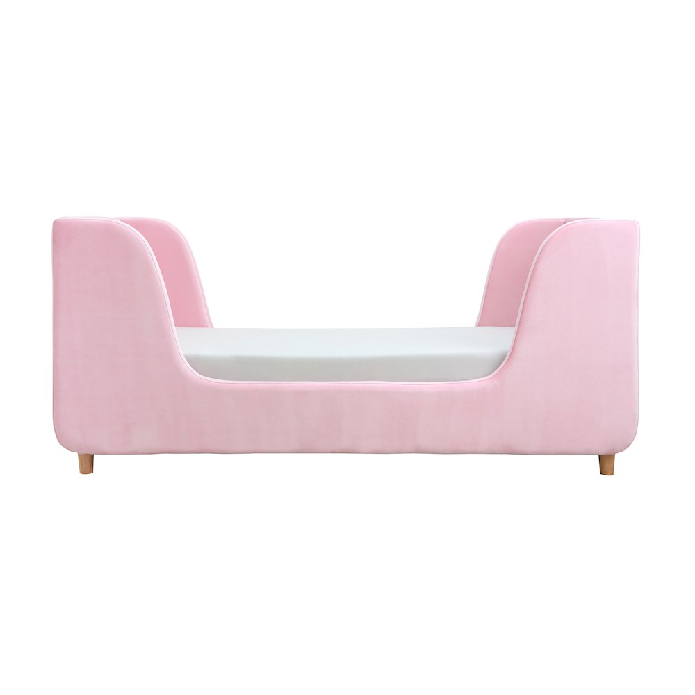 Bodhi Upholstered Toddler Bed in Pink. Picture 1