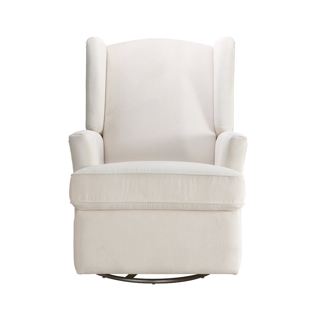 Hemingway Swivel Recliner in Ivory Stripe. Picture 1