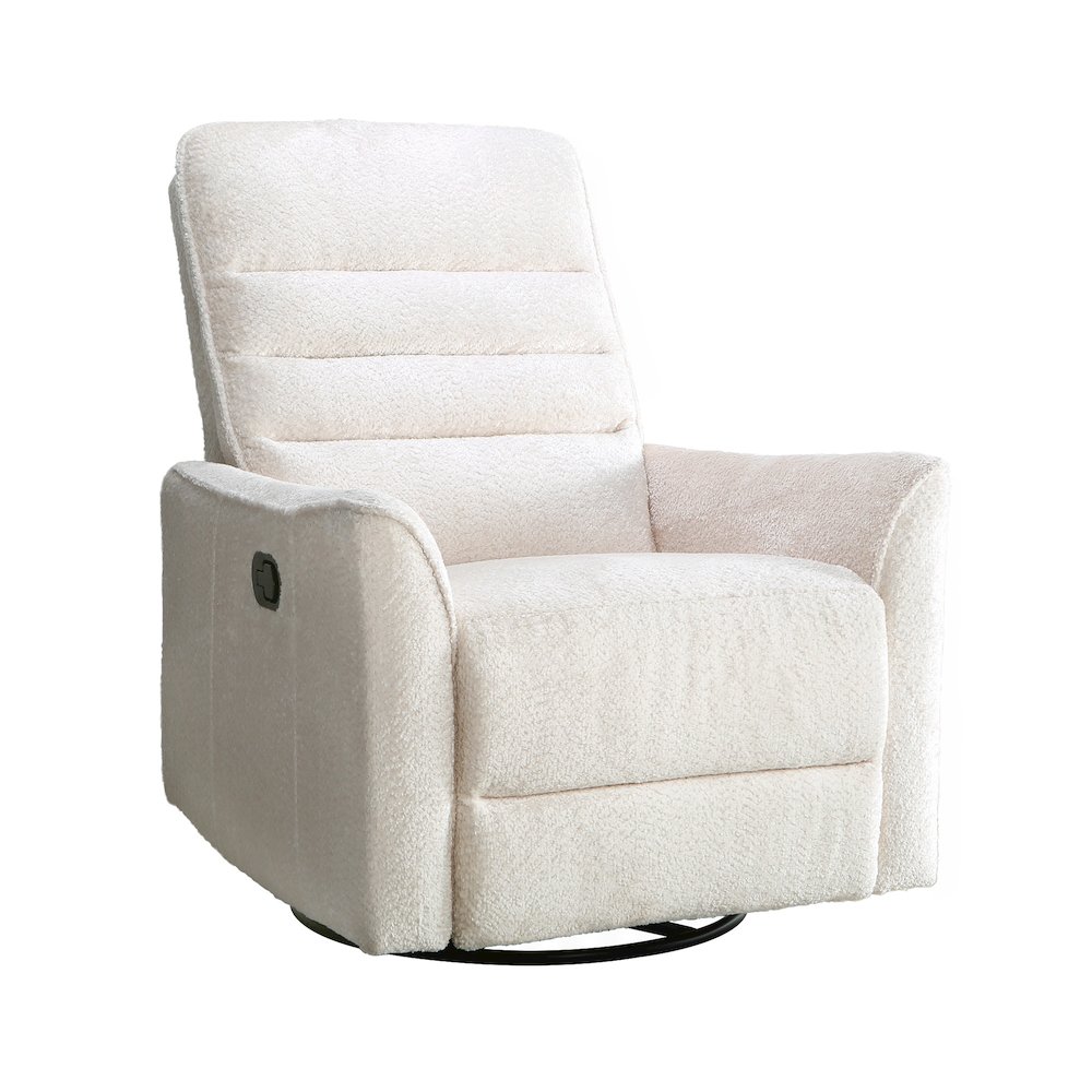 Aura Swivel Recliner in Ivory Chenille. Picture 2