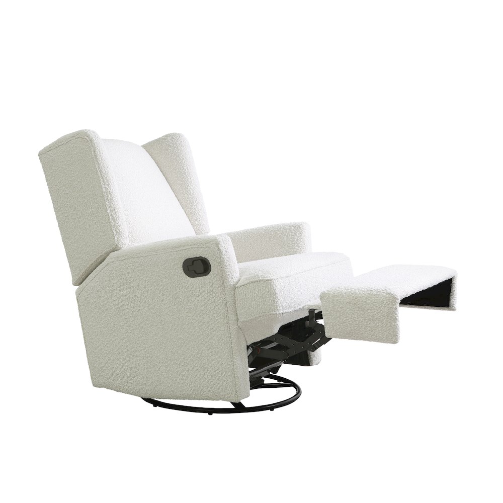 Hemingway Wingback Recliner in Cream Boucle. Picture 3