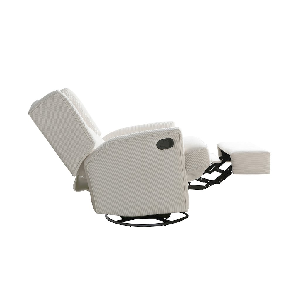 Hemingway Swivel Recliner in Ivory Stripe. Picture 3