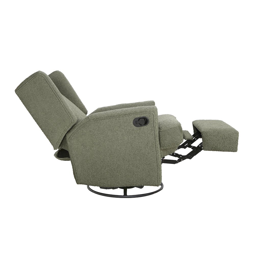 Hemingway Wingback Recliner in Sage Boucle. Picture 2