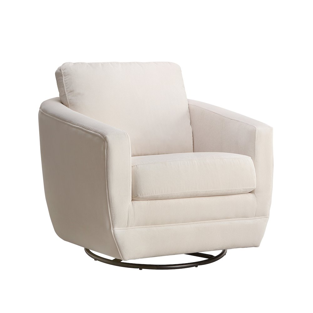 Gogh Swivel Chair in Ivory Stripe. Picture 1