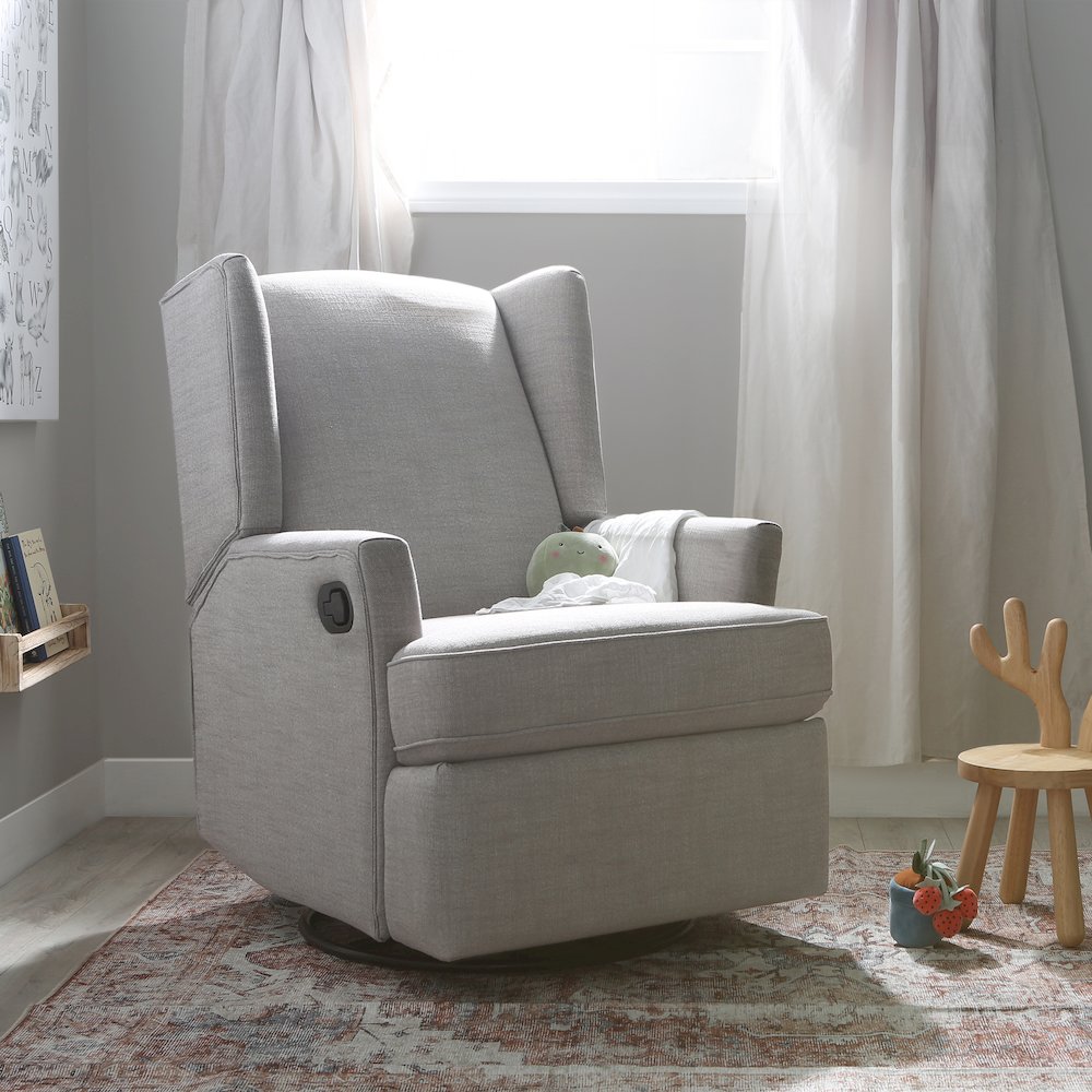 Hemingway Wingback Recliner in Grey. Picture 4